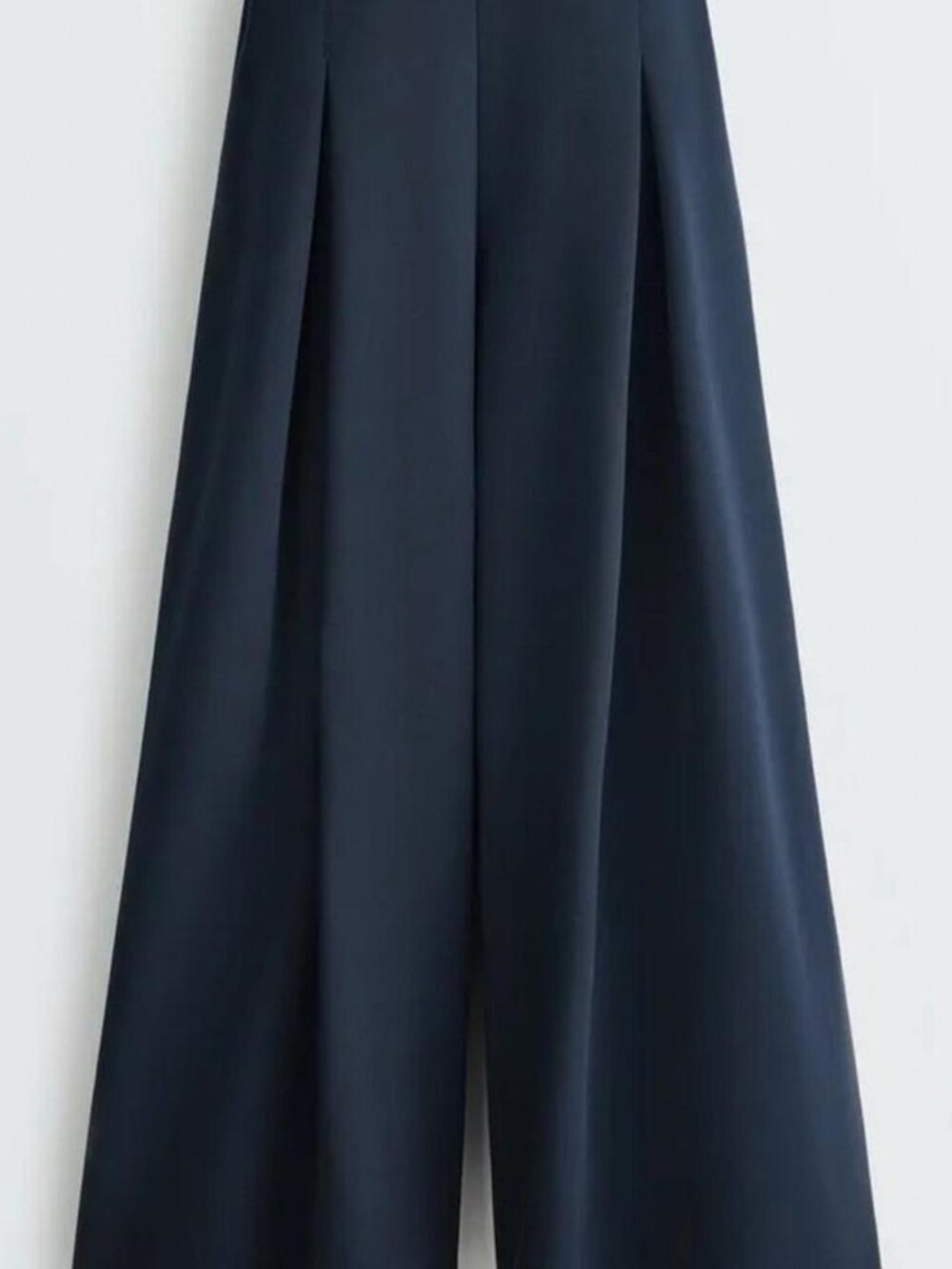 OYSHO Women's Wide Leg Navy Trousers